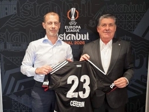 Be�ikta� Ba�kan� Adal�, UEFA Ba�kan� Ceferin ile bulu�tu