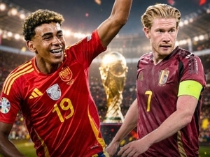 �spanya ile Bel�ika yar� final i�in sahaya �k�yor